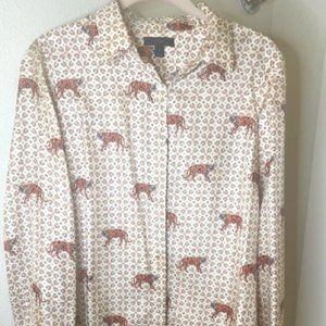 J. Crew Twill Silk Shirt Size 6